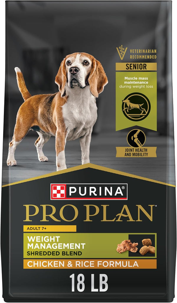 Purina Pro Plan Adult 7 Plus Weight Management Shredded Blend Chicken and Rice Formula Senior Dog Food - 6 lb. Bag