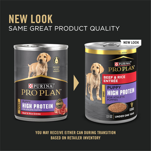 Purina Pro Plan Sport High Protein Puppy Food Chicken and Rice Entree Wet Formula - (Pack of 12) 13 oz. Cans