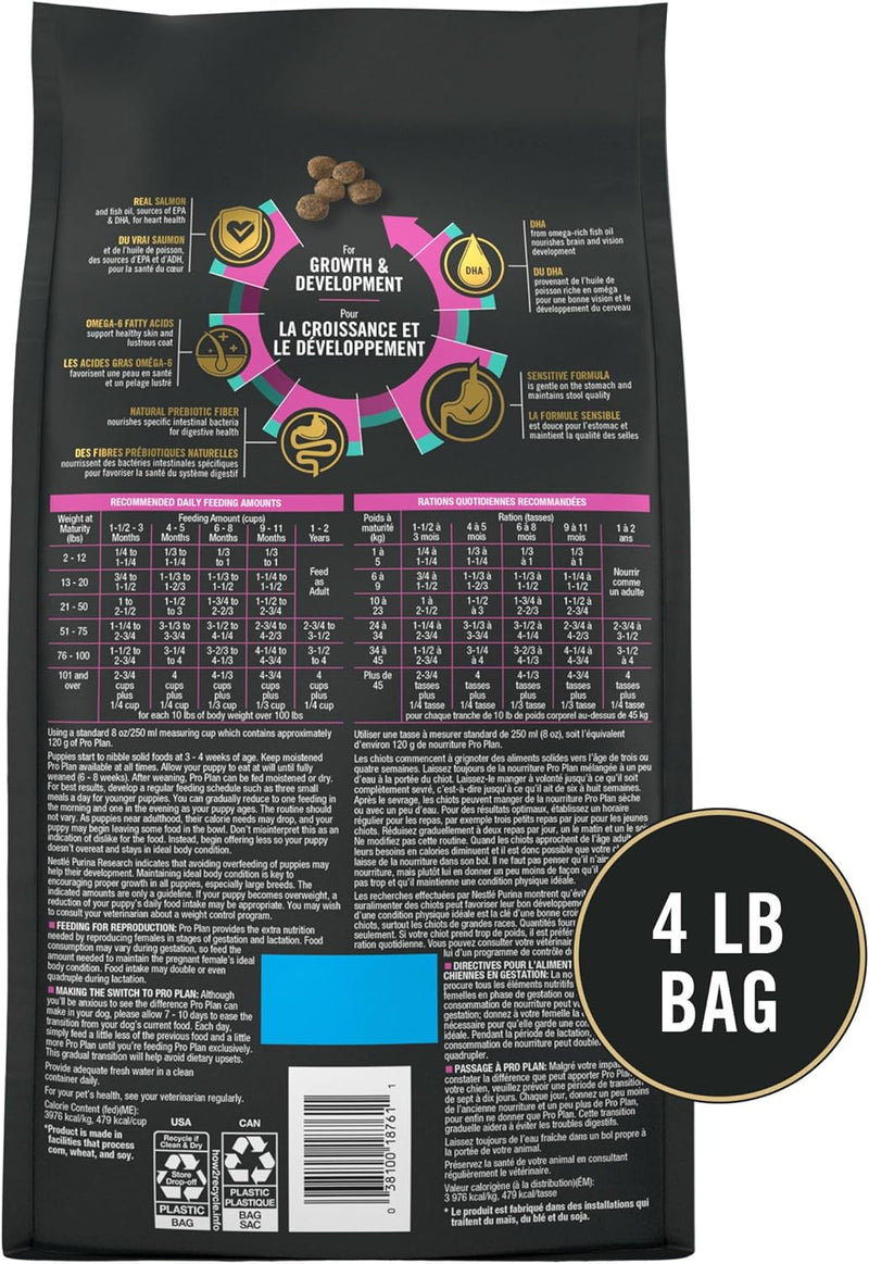 Purina Pro Plan Sensitive Skin and Stomach Large Breed Puppy Food Salmon and Rice Formula - 24 lb. Bag